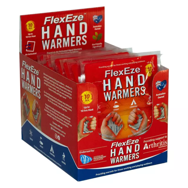 Flexeze Heat Hand Warmers 20 Pairs  - Instant Warmth Hands & Feet Keep Body Warm