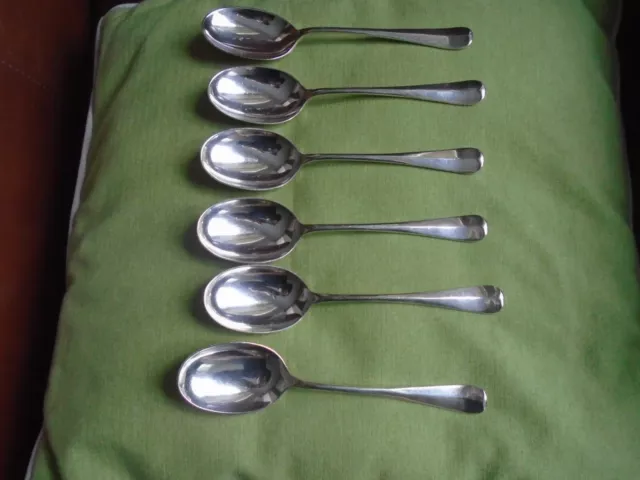 6 Silver Plated   A1 Plate Desert Spoons   With Rat Tail Handles  Martin Hall&Co