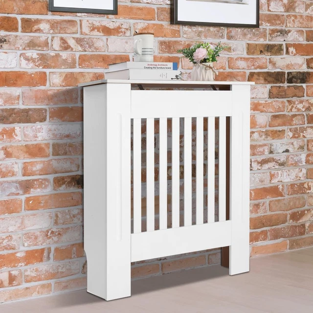 Couverture de Radiateur Cache Radiateur MDF Laqué Blanc 78 x 19 x 81.5CM