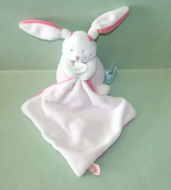 Babynat Doudou Lapin Rose Mouchoir Blanc Rose Bn0464 Etat Neuf Jamais Servi