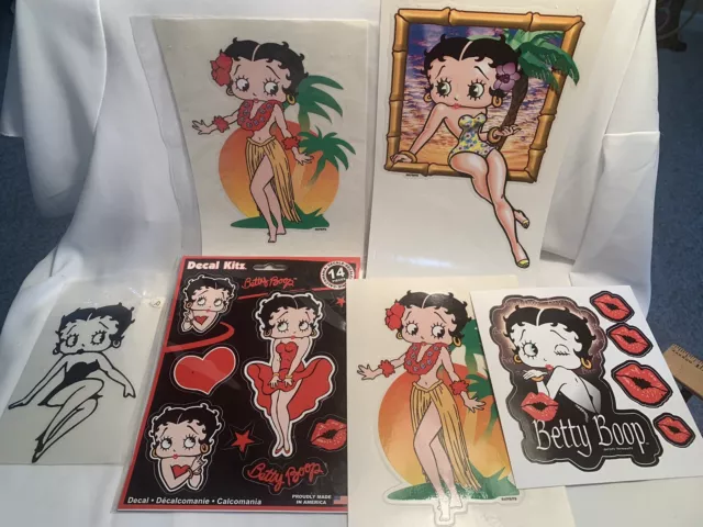 Betty Boop Sticker Collection Lot Sizes 5” To 8” Never Used