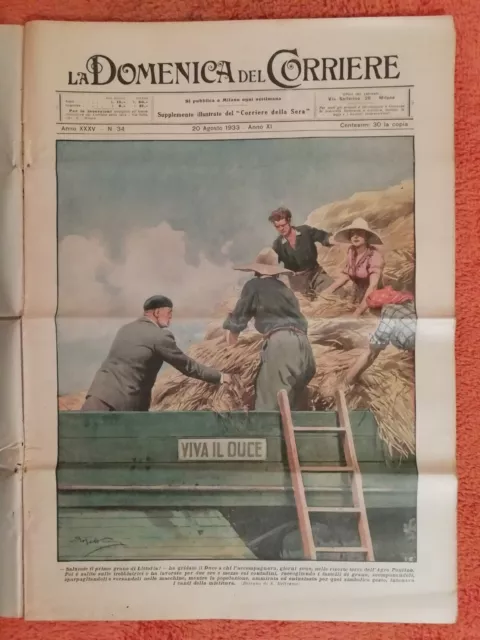 La Domenica Del Corriere N° 34 1933 Littoria Graz Budapest Sabaudia R1271