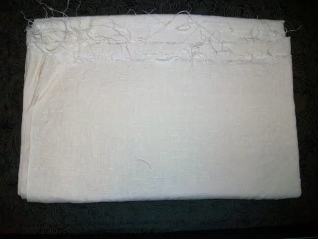 Vintage  Ivory  - Pale Butter Yellow  Linen Fabric  32 inches 50 wide