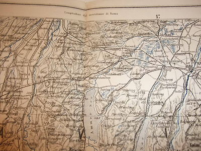 ALTE HISTORISCHE ITALIENISCHE Landkarte Karte München Lindau Bodensee