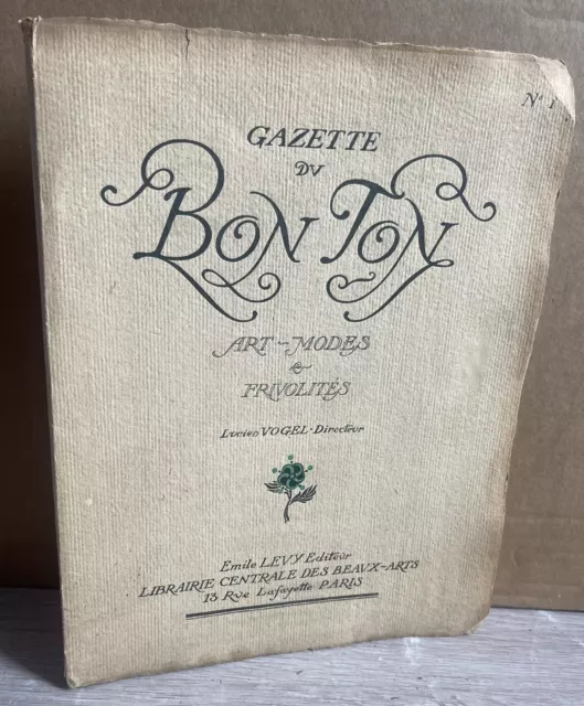 Gazette du Bon Ton N. 1 Premier Tirage 1912. 9 Planches sur 10. Lepape, Carlègle