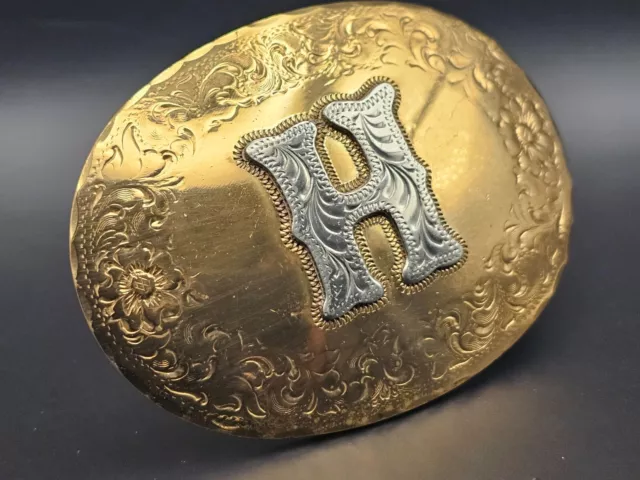 Award Design Metals Gold Letter "H" Belt Buckle