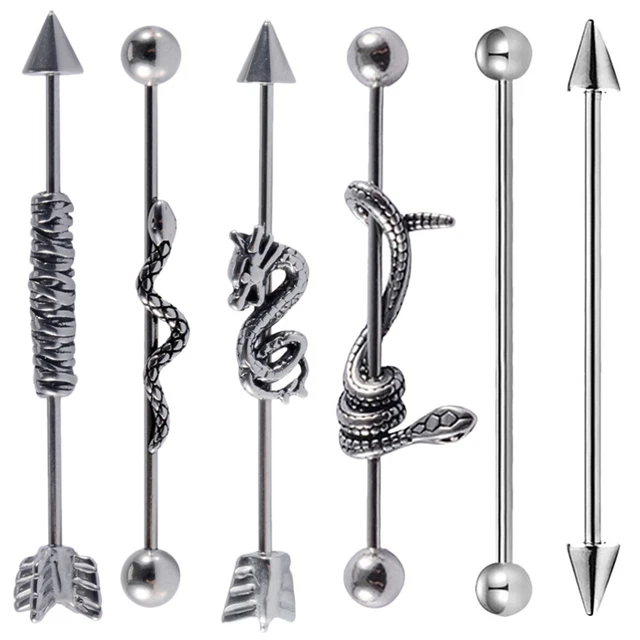 6 Pcs Industrial Earrings Trendy Piercing Crawler Jewelry Cartilage Accessories