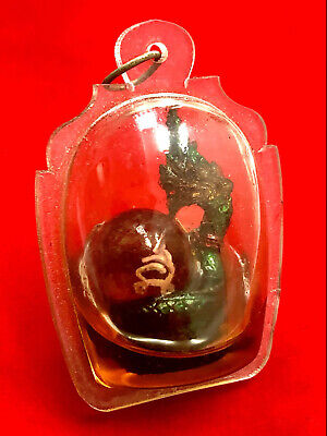 Thai Amulet Buddha Talisman Pendant King Naga Eye Gems Waterproof Case Rare K370
