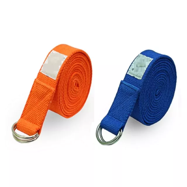 Bleu & Orange 2.4m Yoga Sangle Exercice Ceinture Paquet De 2