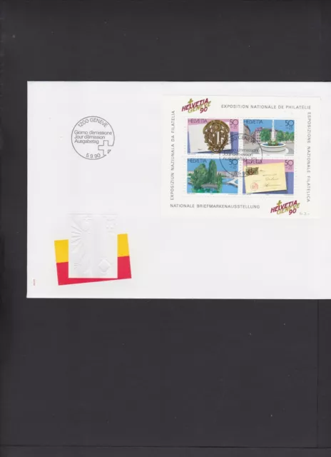 Schweiz - FDC  Block 25  " Genf 00.09.1990 - HELVETIA`90 ", siehe Scan