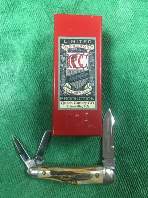 ROBESON USA 3 blade stag pocket knife un used