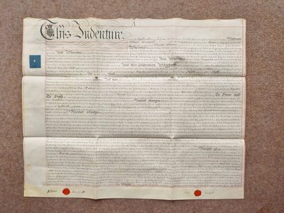 Antique Indenture Document on Vellulm 1895 New Brompton Philip Dunsford Kent 