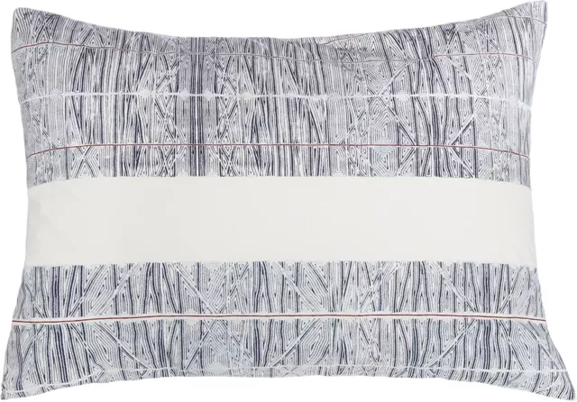 Calvin Klein Home Montauk Bone Pillow Sham, STANDARD, Indigo Blue, 100% Cotton