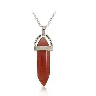 Crystal Necklace Gemstone Pendant Natural Chakra Stone Energy Healing with Chain