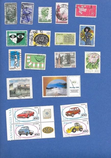 Lot de 62 timbres différents Italie + qqs doubles (cote YT supérieur 30 €)