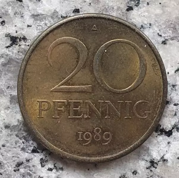 DDR / Deutschland 20 Pfennig 1989 Kursmünze  Top Erhaltung !