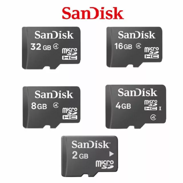 128MB 256MB 1GB 2GB 4GB 8GB 16GB 32GB SanDisk  Micro SD SDHC Memory Card Class 4 2