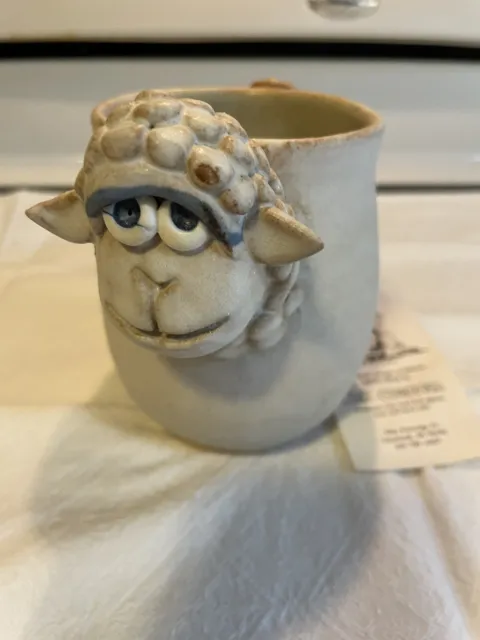 Cute Sheep Stoneware Mug by Dick Overman, NWT