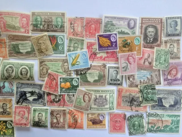 Southern Rhodesia Stamps Collection -  50 & 75 Different Stamps