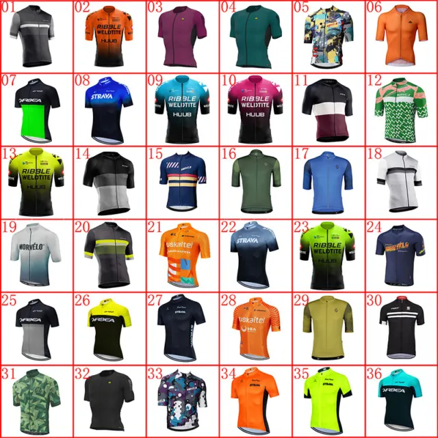 Mens Team Cycling Short Sleeve Jersey Summer Bike Shirt Bicycle Sports Uniform