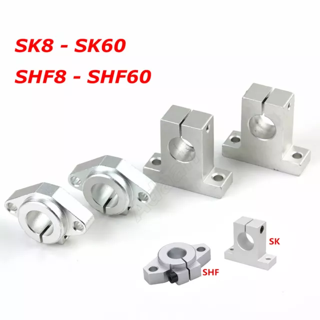 SK / SHF Aluminum Bracket Linear Motion Rail Shaft Rod Support Mount 8-60mm Bore