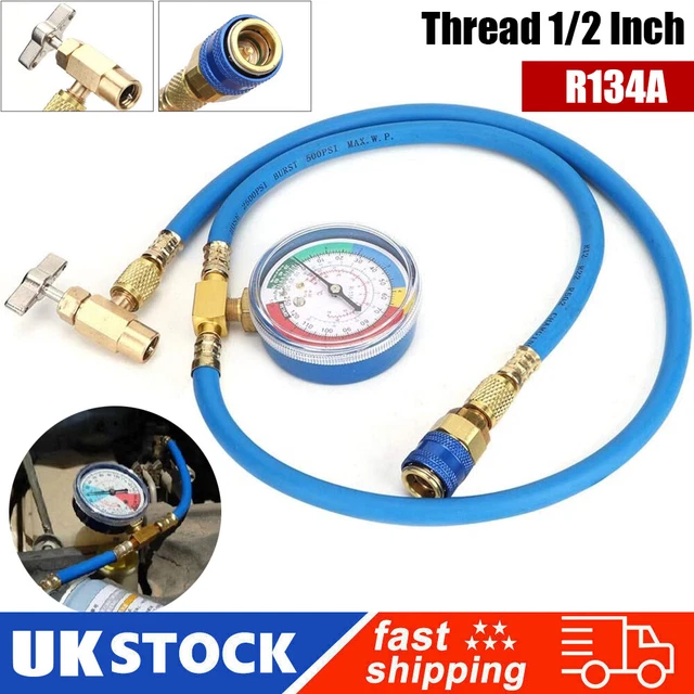 CAR R134A AIR Conditioning Refrigerant Recharge Gas Pressure Gauge Hose