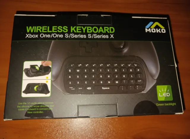 Moko Green Backlight Wireless Keyboard for Xbox One Controller Series S/X NEW!
