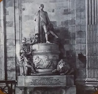 Monument to Lord Nelson, St. Pauls' Cathedral, London, Magic Lantern Glass Slide