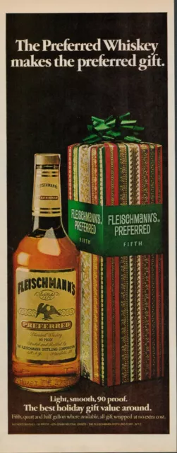 1972 Fleichmann's Preferred Blended Whiskey Vintage Print Ad (L1)