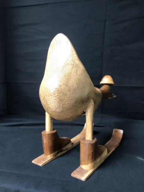 Hand Carved Wooden /  Bamboo , Novelty, Skiing Duck 3