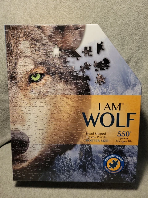 Madd Capp Puzzles - I AM Wolf - 550 Pieces - Animal Shaped Jigsaw Puzzle New