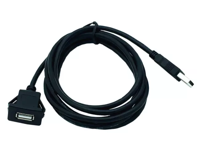 In-Car USB 2.0 male to female Flush Mount Socket Cable for car boat Motorcycle