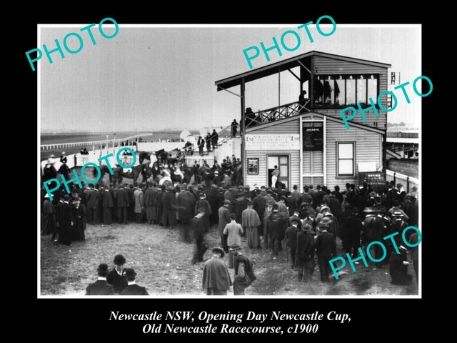 OLD LARGE HISTORICAL PHOTO OF NEWCASTLE NSW NEWCASTLE CUP HORSE RACING c1900