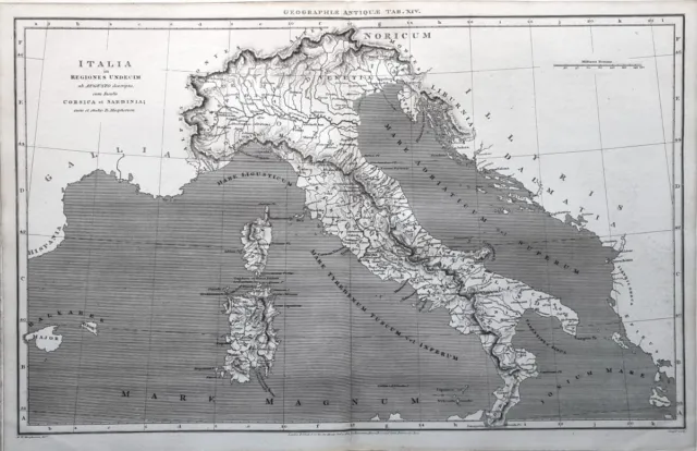 1814 Dated Map Italy Corsica Sardinia Venetia Baleares