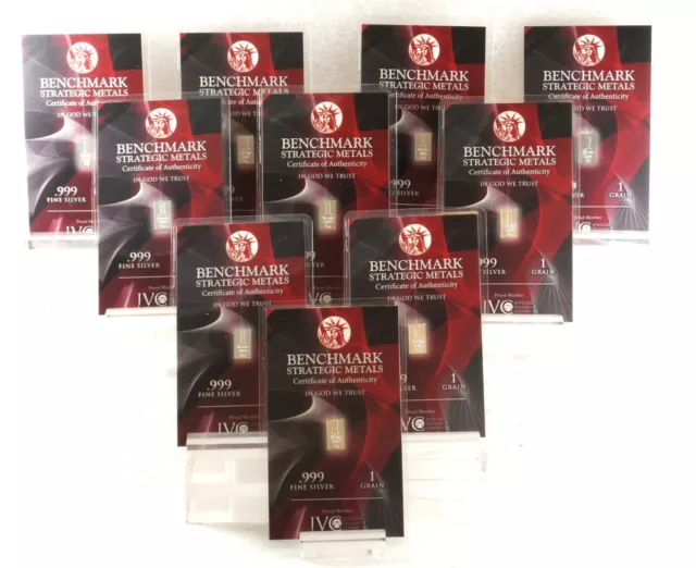 SILVER BARS 999 FINE BULLION 10 PAK RED GREAT STOCKING STUFFERS 11b