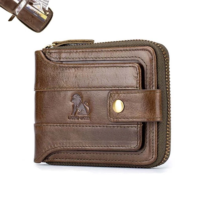 Men's Genuine Leather Cowhide Bifold Wallet Slim Credit Card ID Holder Pockets