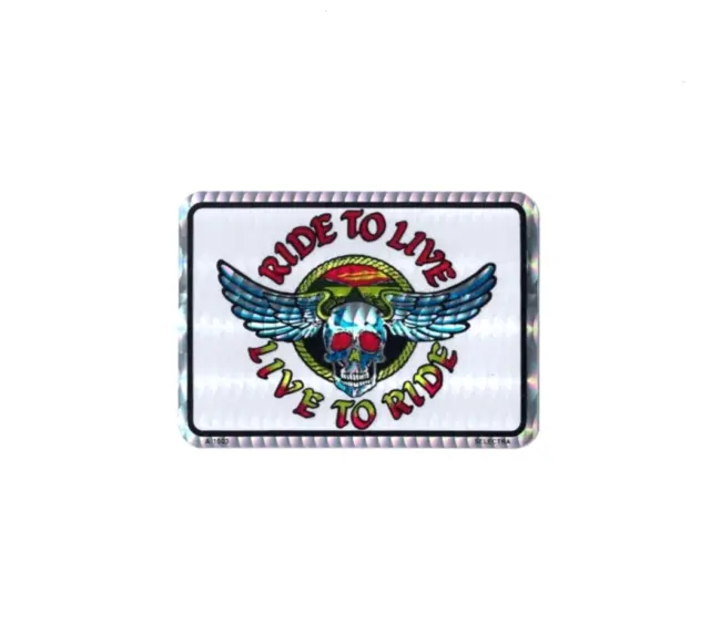 Live To Ride Prism Sticker Vintage Vending Decal Skull Wings biker Harley 80s