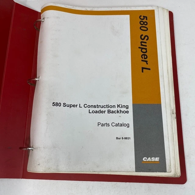 CASE 580 Super L Construction King Loader Backhoe Parts Catalog Book Bur 8-9931
