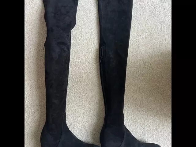 over the knee boots, valentino, black, EU 40, US 10, gently used, suede