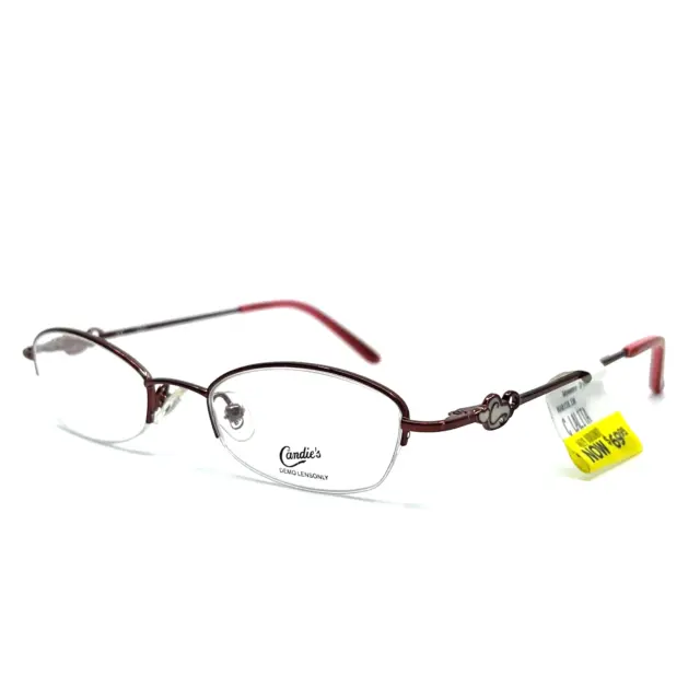 Candie's C Lalita BU Burgundy Red Oval Half Rim Eyeglasses Frames 46[]19 135 mm