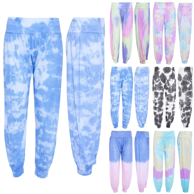 Women Ladies Tie Dye Printed Bottom Ali Baba Harem Pants Baggy Trousers Leggings