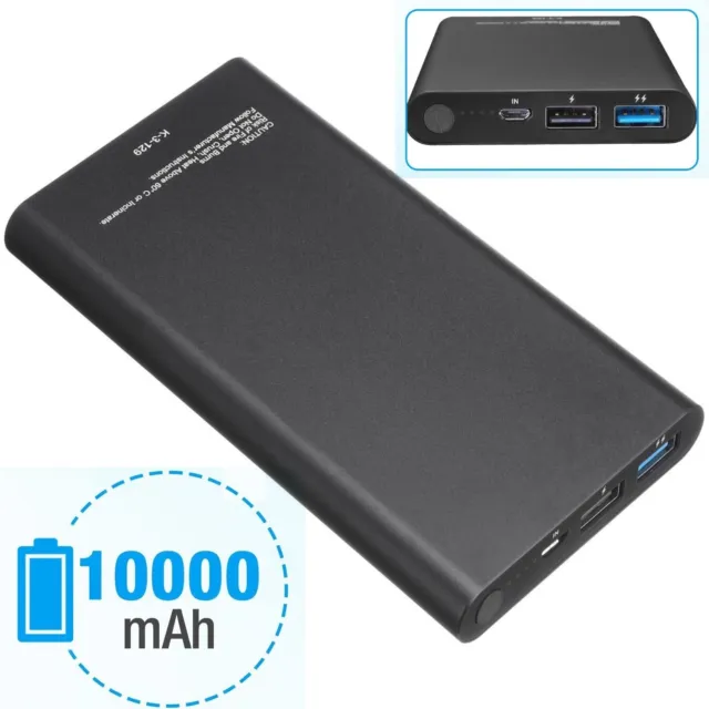 10000mAh Portable Slim Power Bank Fast Charging External Battery Backup Charger