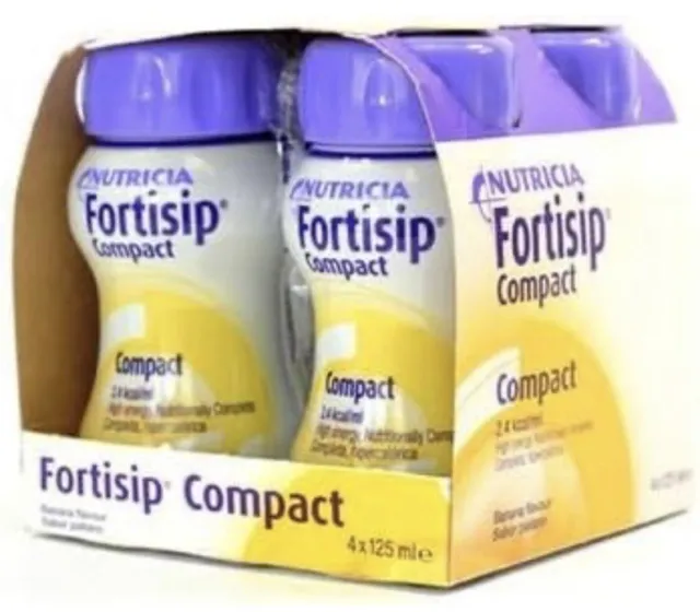 Fortisip Compact BANANA Drink Dietary Supplement 125ml x 4 BB 24/12/24