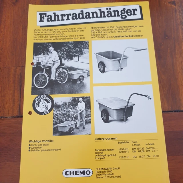 CHEMO Fahrradanhänger Schlepper Traktor Prospekt Landmaschine k