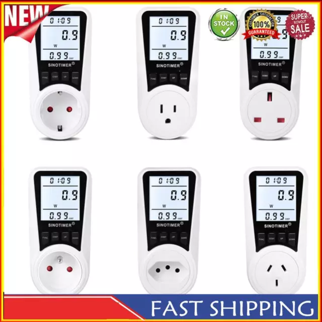 LCD Power Meter Wattmeter Socket Wattage Monitor Electricity Kwh Energy Meter