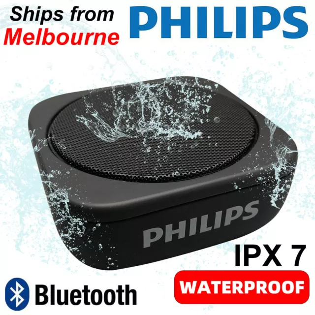 PHILIPS Waterproof Portable Wireless Bluetooth Bass Music HiFi AUX Speaker Gift