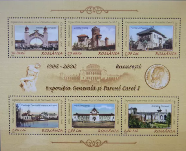 ROMANIA RUMÄNIEN 2006 Block 378 100 Jahre Landesausstellung Bukarest Burg Post**