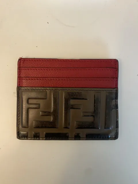 Fendi Leather Logo Embossed Card Holder