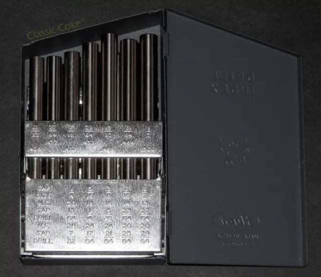 🇺🇸 Fraction HSS 29pc 1/16 to 1/2 Drill Blank Set in Huot Blanks Index Box ⭐