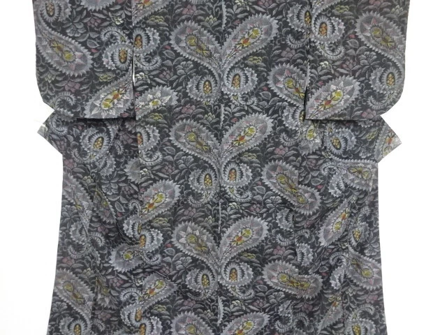 40266# Japanese Kimono / Antique Kimono / Flower Arabesque & Abstract Patter